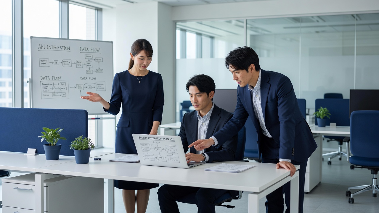 チームミーティングでIT計画を議論する様子
